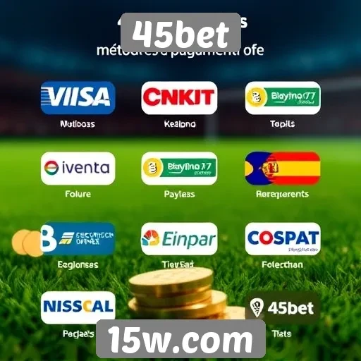 Detalhes sobre os métodos de pagamento no 45bet